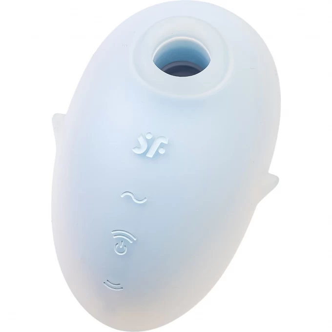 вакуум-волновой стимулятор клитора с вибрацией satisfyer cutie ghost, силикон, голубой, 9,1 см в Новом Уренгое