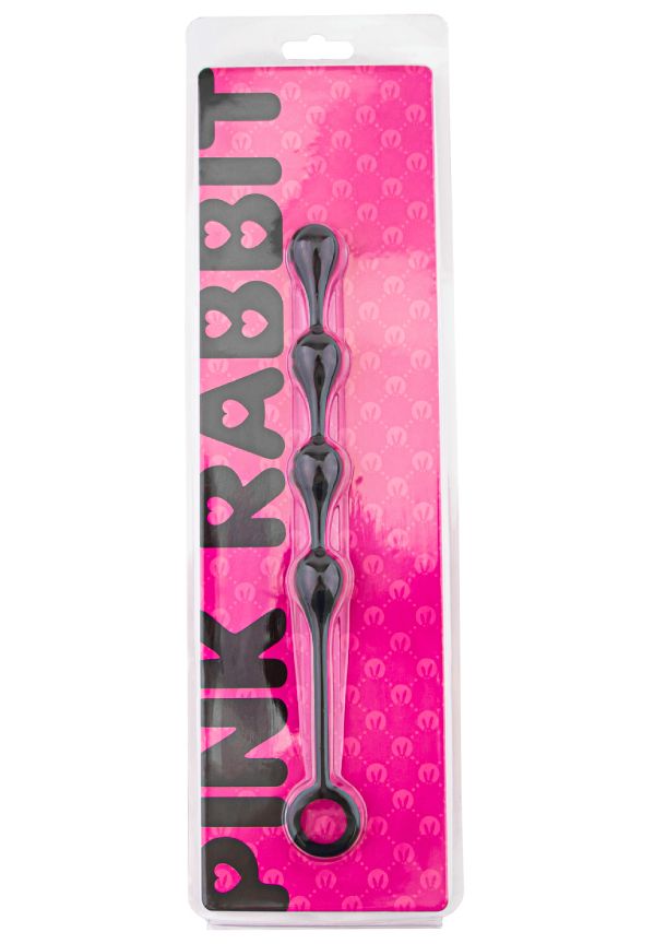 анальные шарики-капельки pinkrabbit toyz, чёрные, 30 см в Новом Уренгое