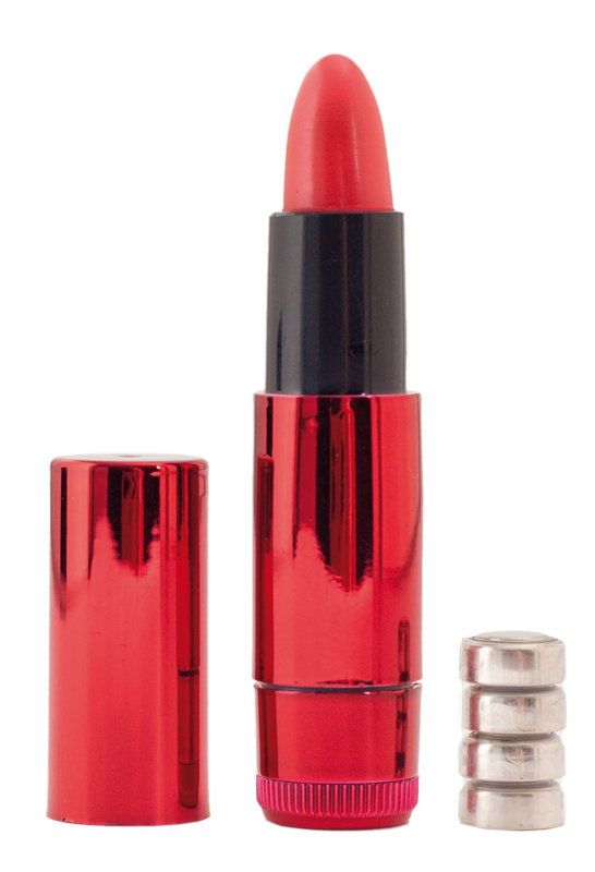 вибромассажер black&red by toyfa «помада», силикон, красный, 9 см в Новом Уренгое