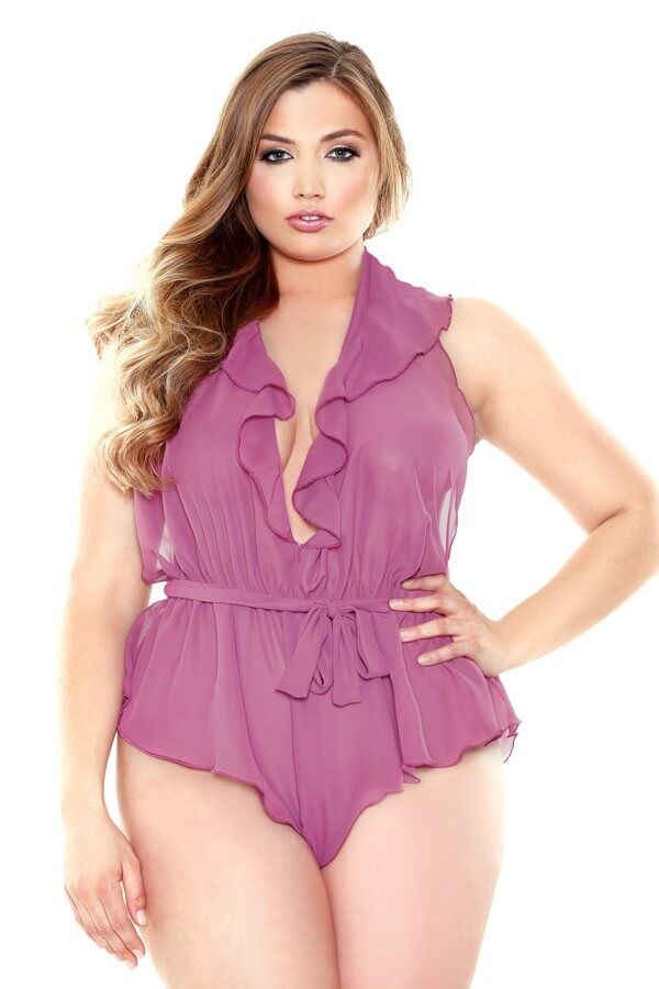 Эротическое боди fantasy lingerie halter neck romper, розовое в Новом Уренгое