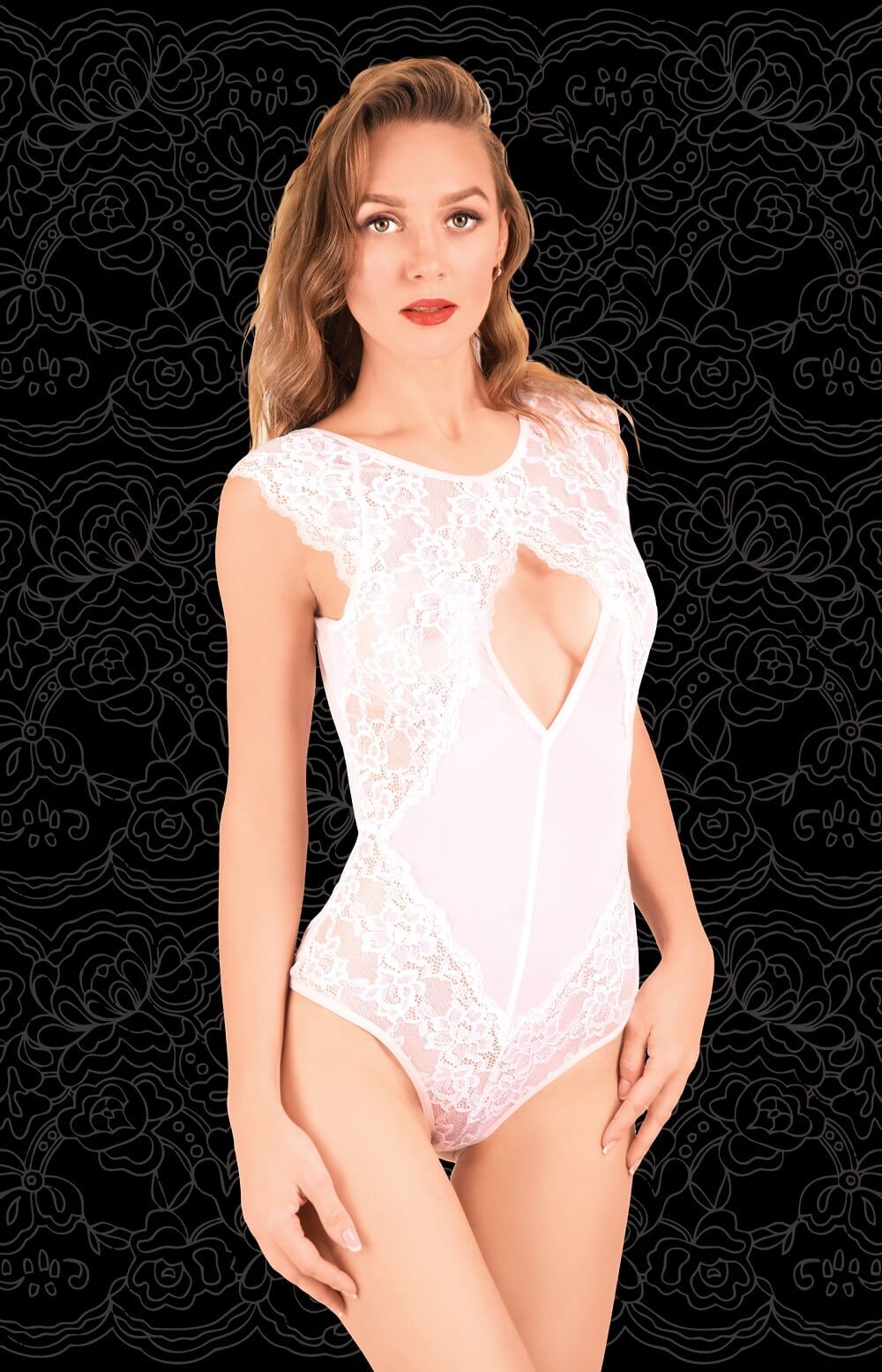 Эротическое боди flirton 2661, белое в Новом Уренгое