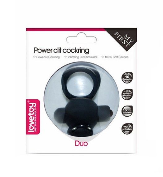 виброкольцо lovetoy power clit duo, черное в Новом Уренгое