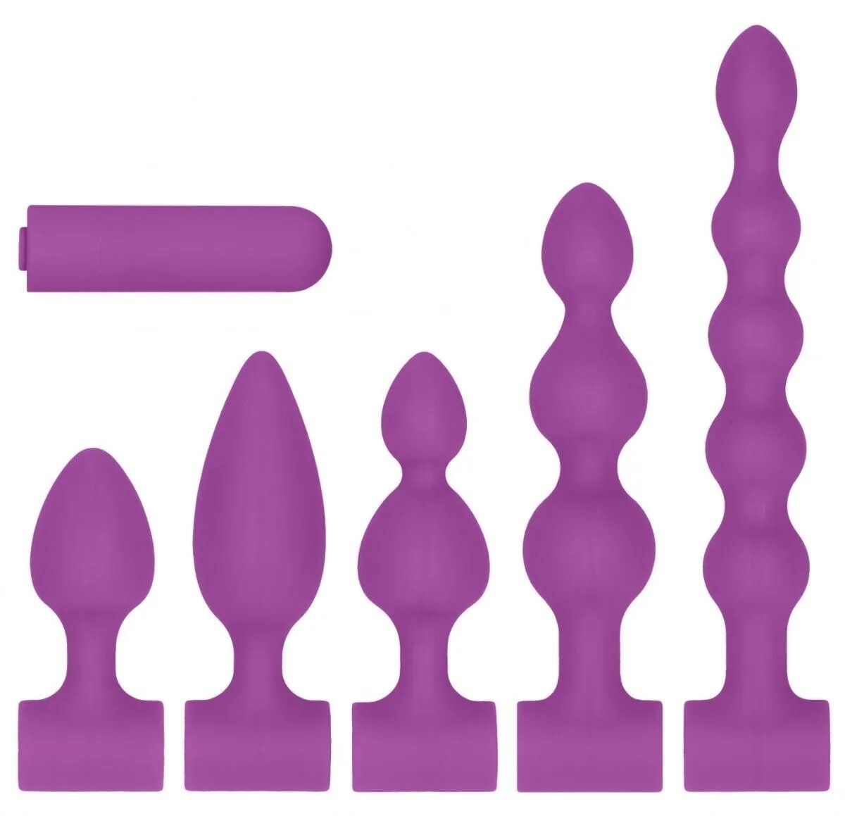 набор анальных стимуляторов shots media usb-rechargeable anal set, фиолетовый в Новом Уренгое