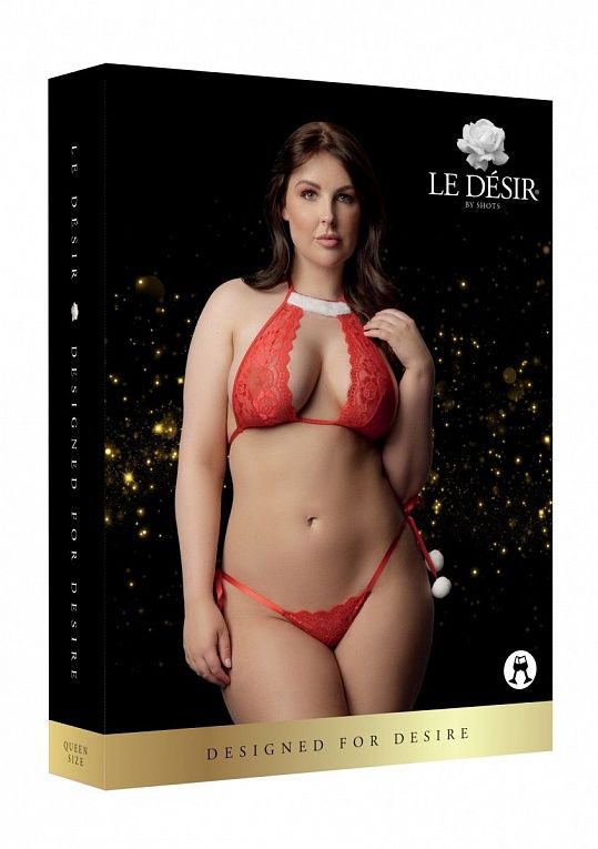 Эротическое комплект кружевного белья snow angel, красный в Новом Уренгое