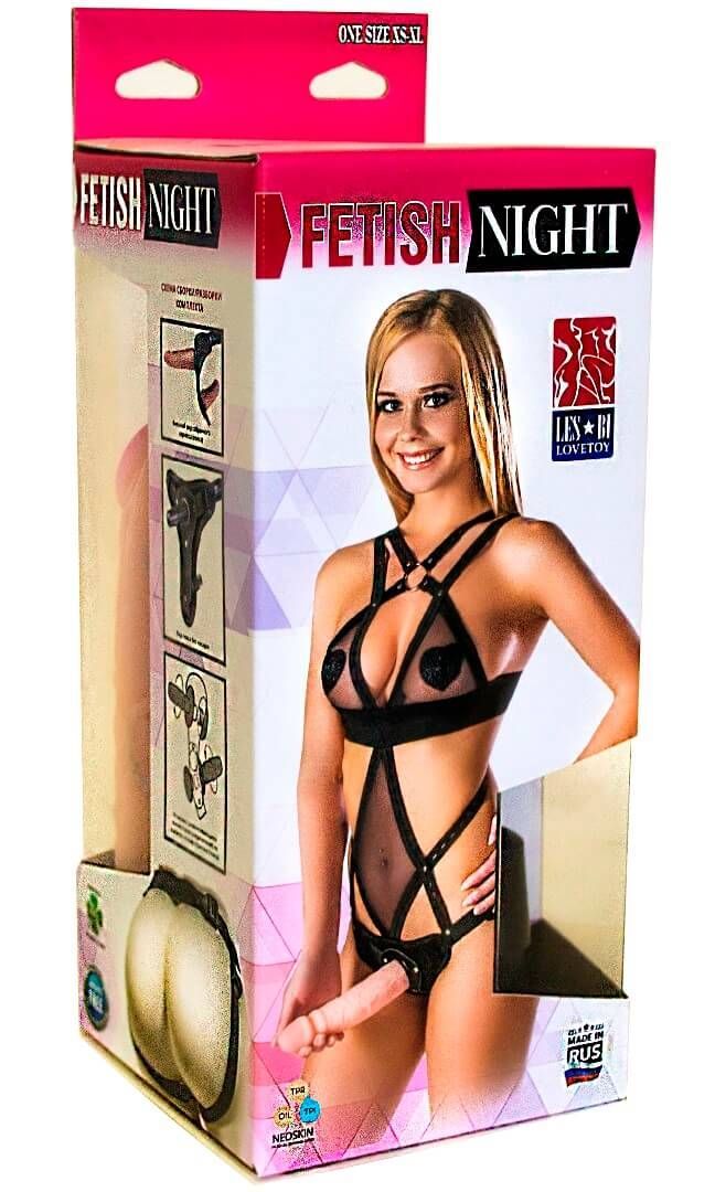 костюм бдсм lovetoy со страпоном, черный в Новом Уренгое