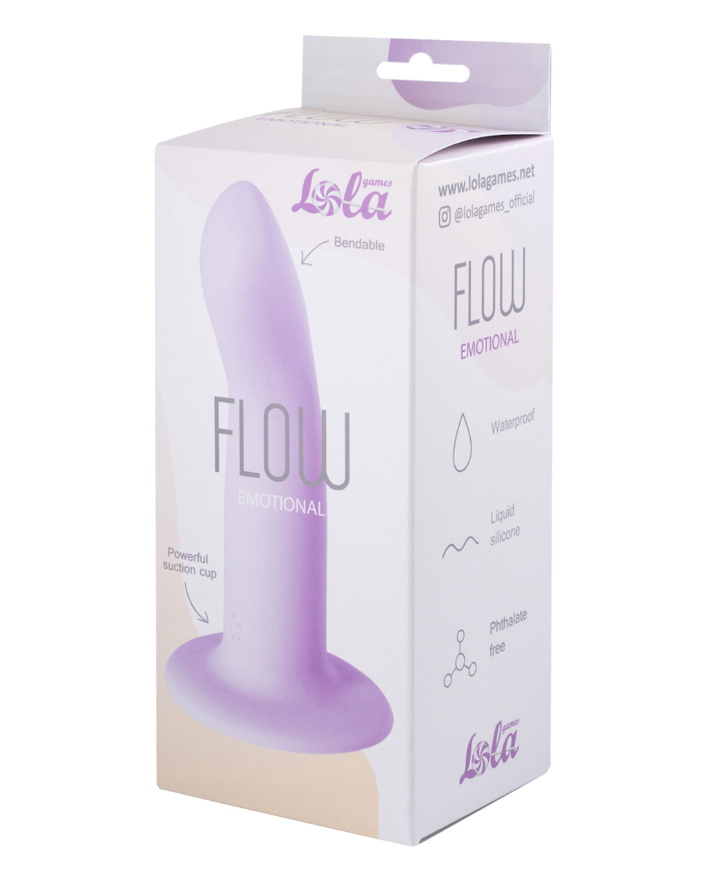 Нереалистичный дилдо Flow Emotional Purple 2040-01lola