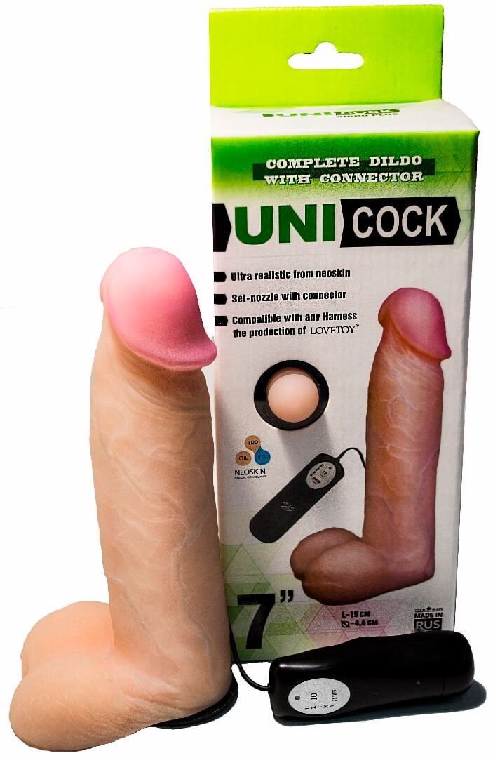 Насадка на страпон Harness Lovetoy Unicock, с вибрацией