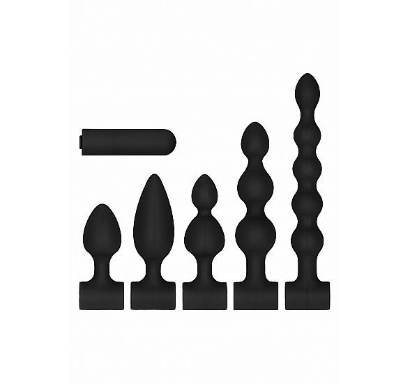 Набор анальных стимуляторов Shots Media USB-Rechargeable Anal Set, черный