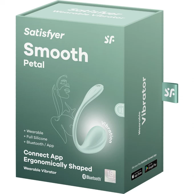 виброяйцо satisfyer smooth petal connect app, мятное, 6,5 см в Новом Уренгое
