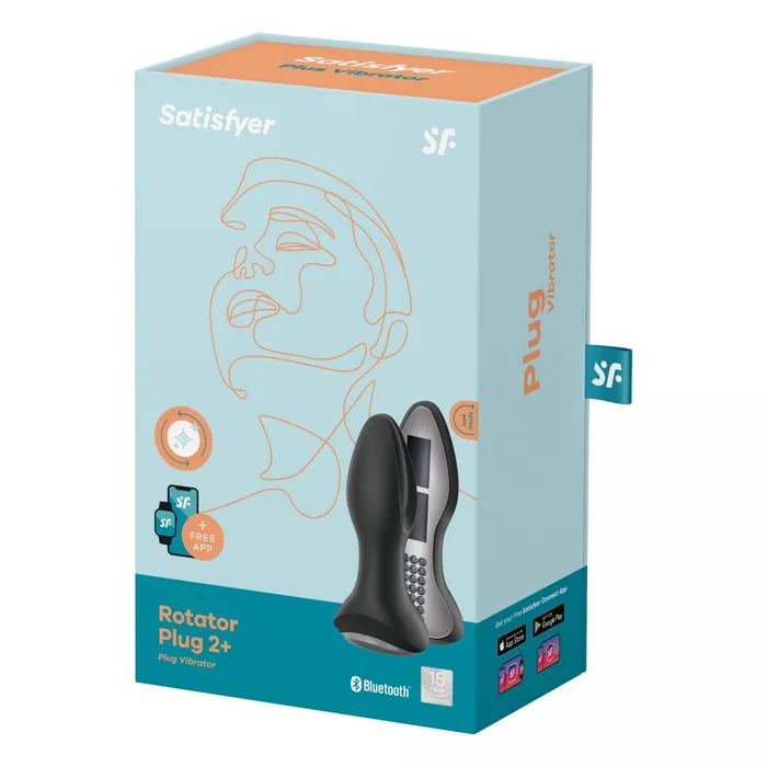 анальная пробка с вибрацией и массажем бусинами rotator plug 2+, чёрная в Новом Уренгое