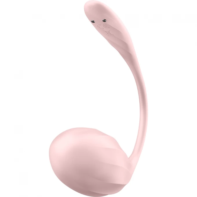 виброяйцо satisfyer ribbed petal connect app с пультом ду, розовое, 7,8 см в Новом Уренгое