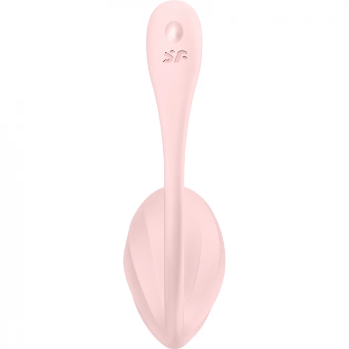 виброяйцо satisfyer ribbed petal connect app с пультом ду, розовое, 7,8 см в Новом Уренгое
