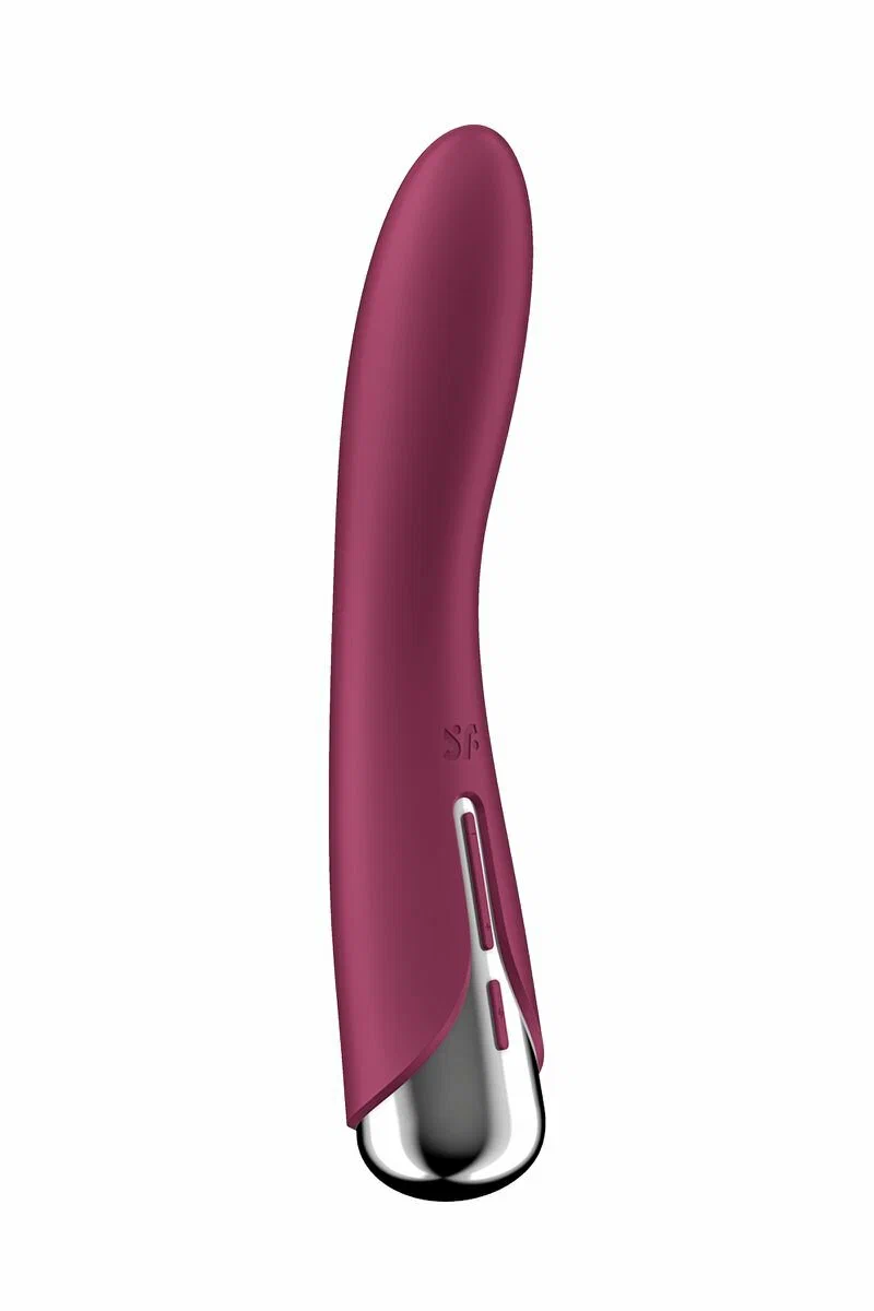 вибратор для точки g  с ротацией satisfyer spinning vibe 1, силикон, бордовый, 17,8 см в Новом Уренгое