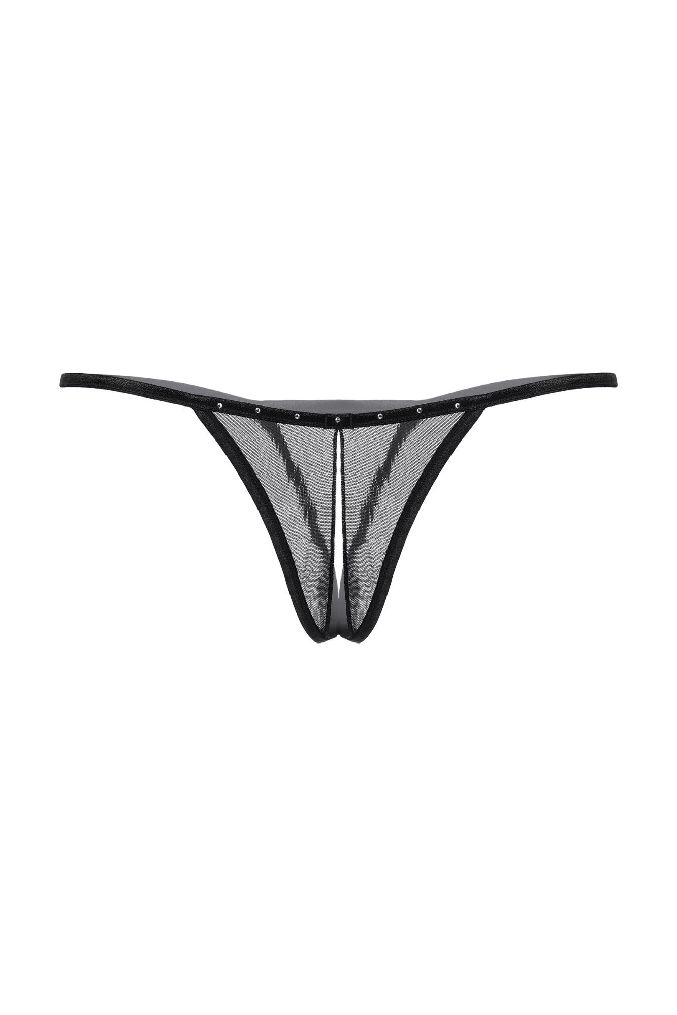 Эротическое стринги открытые со стразами softline collection, черный, s/l в Новом Уренгое