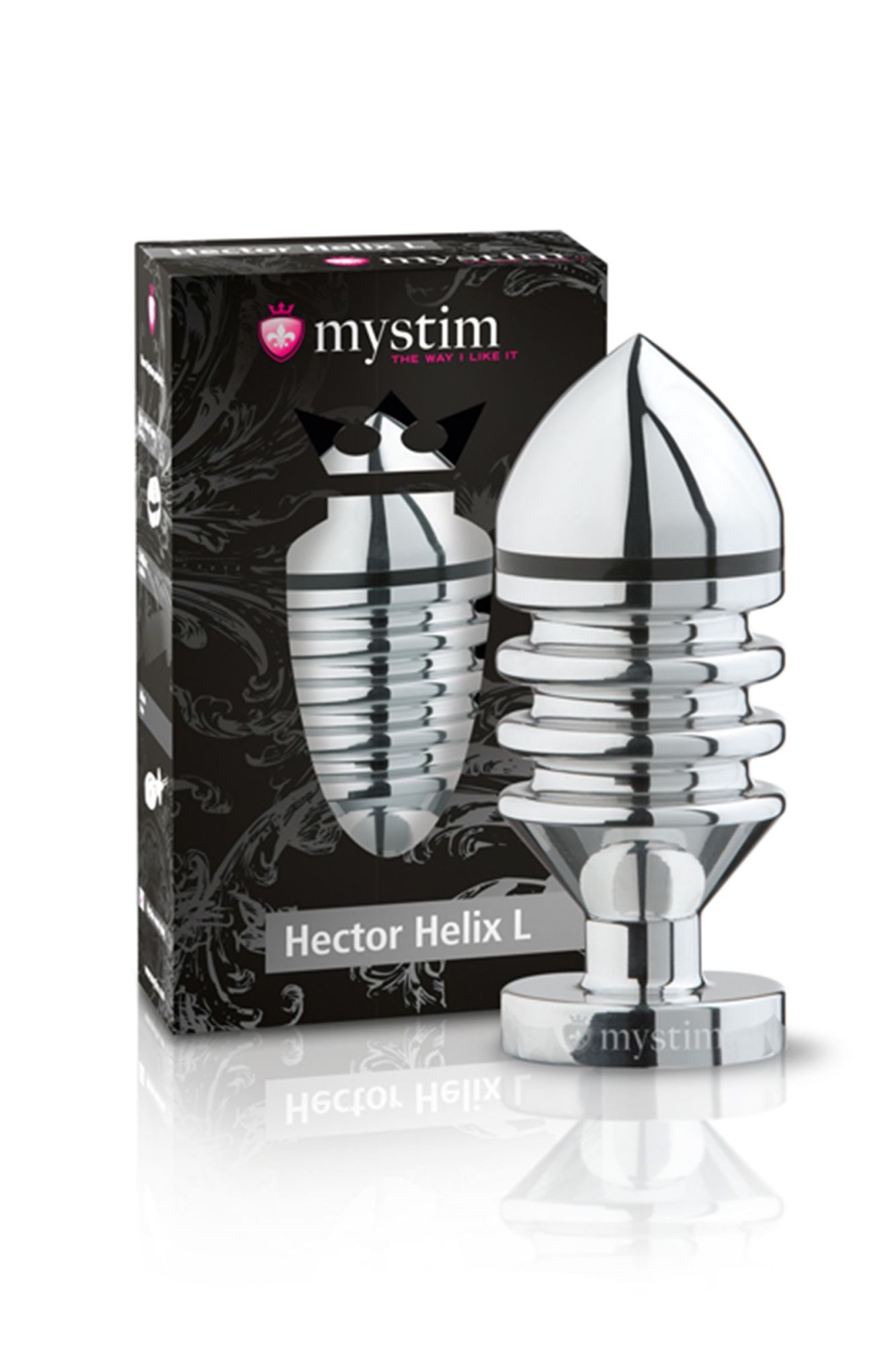 анальная пробка mystim hector helix l, электростимуляция, хирургическая сталь, серебряная, 11,5 см, в Новом Уренгое
