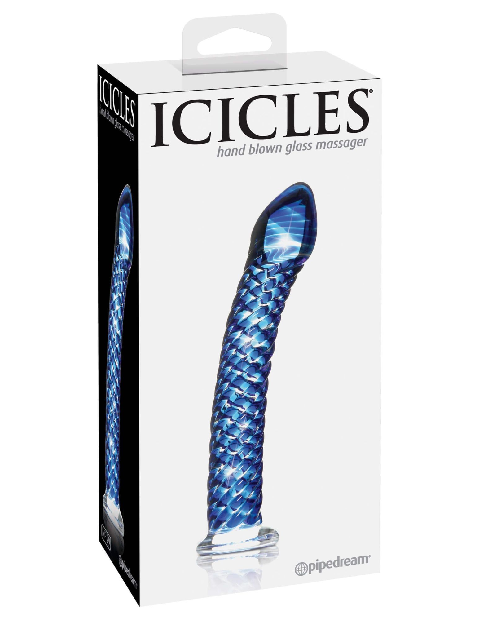 стимулятор стеклянный pipedream icicles no 29, синий в Новом Уренгое