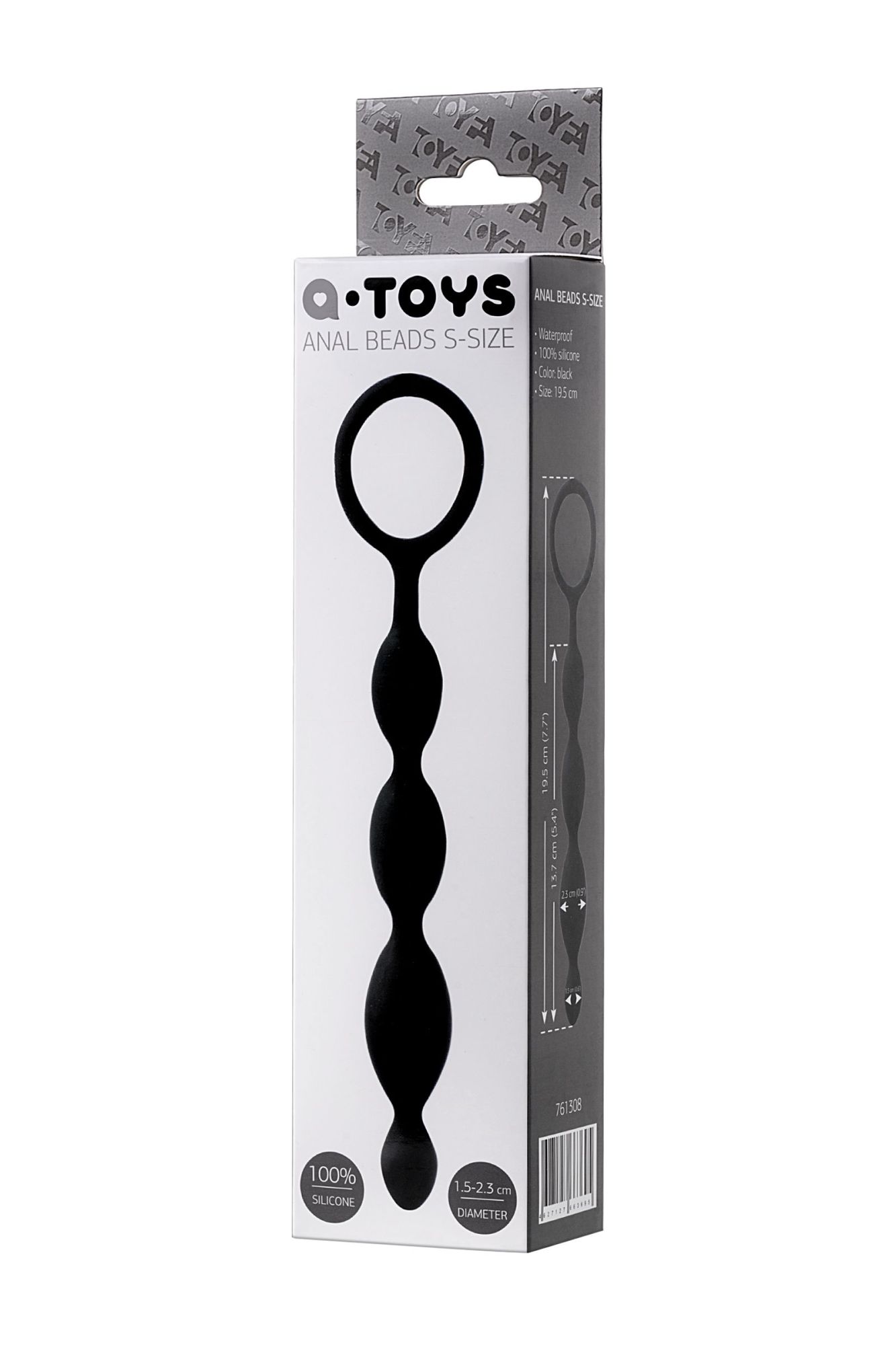 анальная цепочка a-toys by toyfa s, силикон, черный, 19,5см в Новом Уренгое