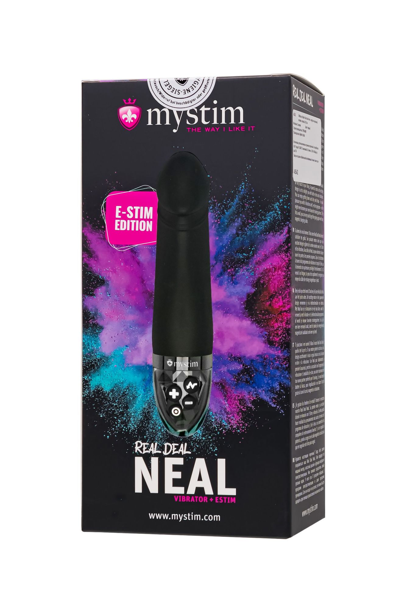 вибратор mystim real deal neal с электростимуляцией, силикон, черный, 16,5 см в Новом Уренгое