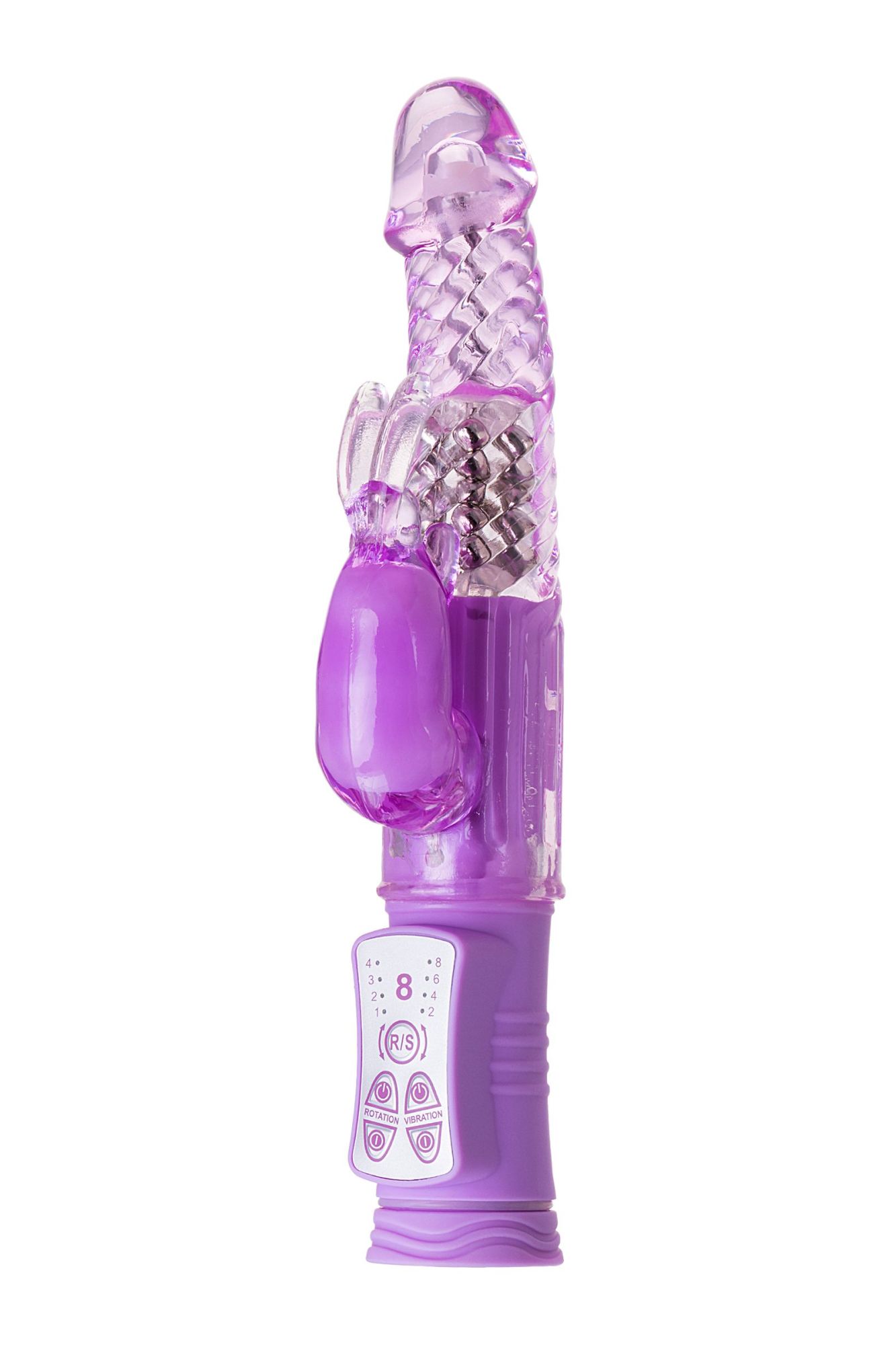 вибратор с клиторальным стимулятором toyfa a-toys high-tech fantasy, tpe, фиолетовый, 22, 5 см в Новом Уренгое