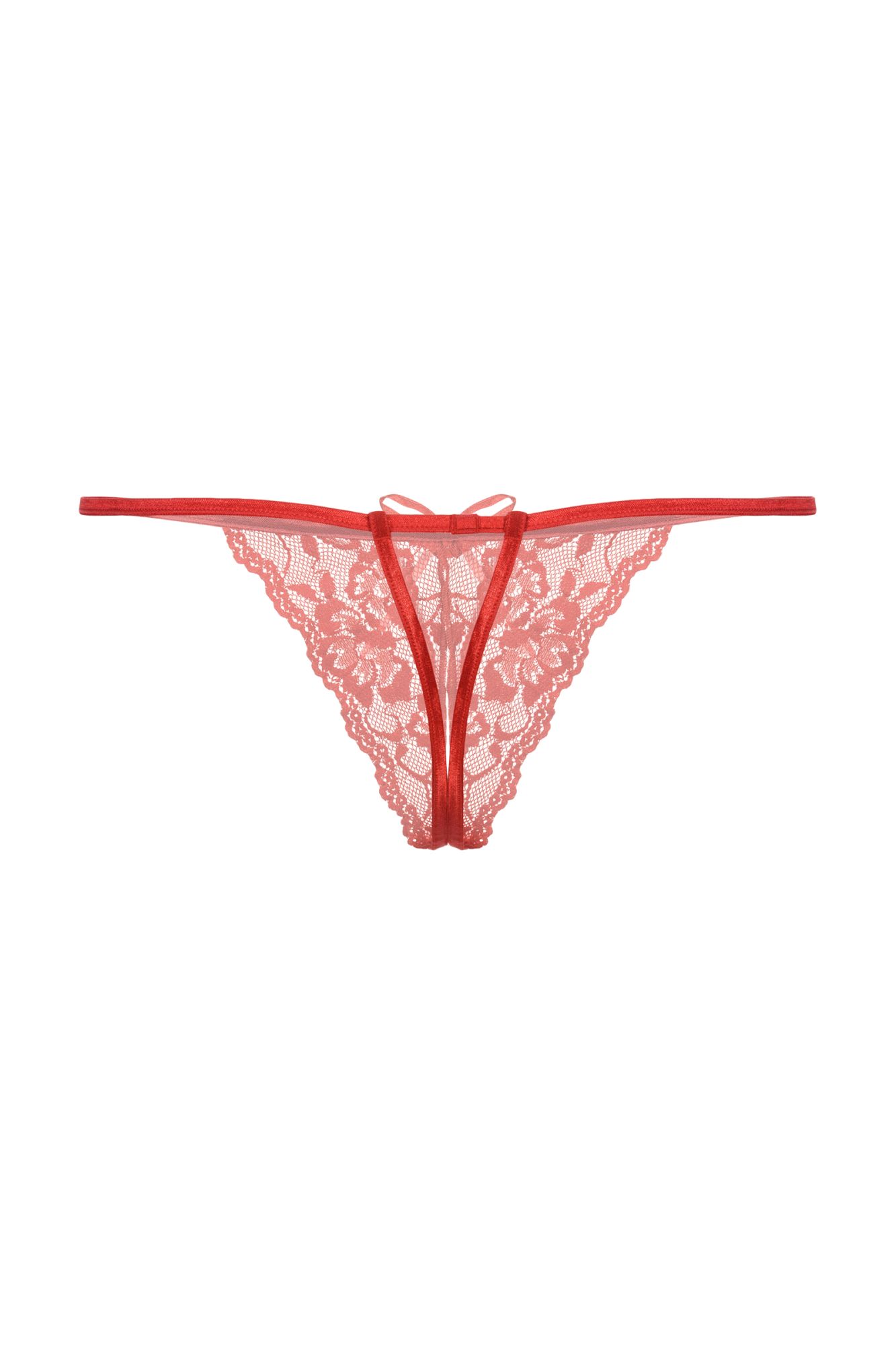 Эротическое стринги открытые кружевные softline collection, красный, s/l в Новом Уренгое