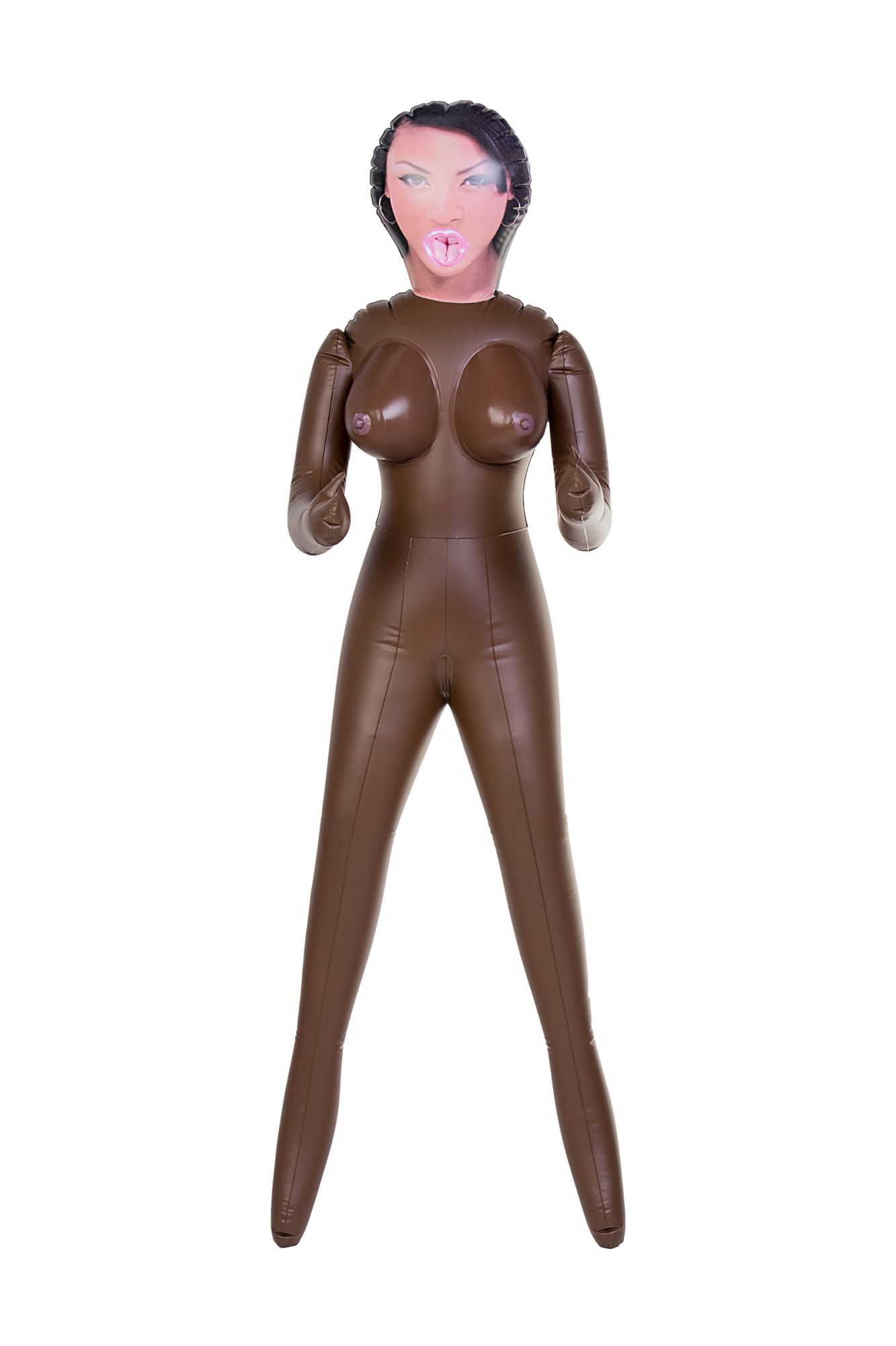 кукла надувная dolls-x by toyfa michelle, негритянка, с тремя отверстиями, 160 см в Новом Уренгое