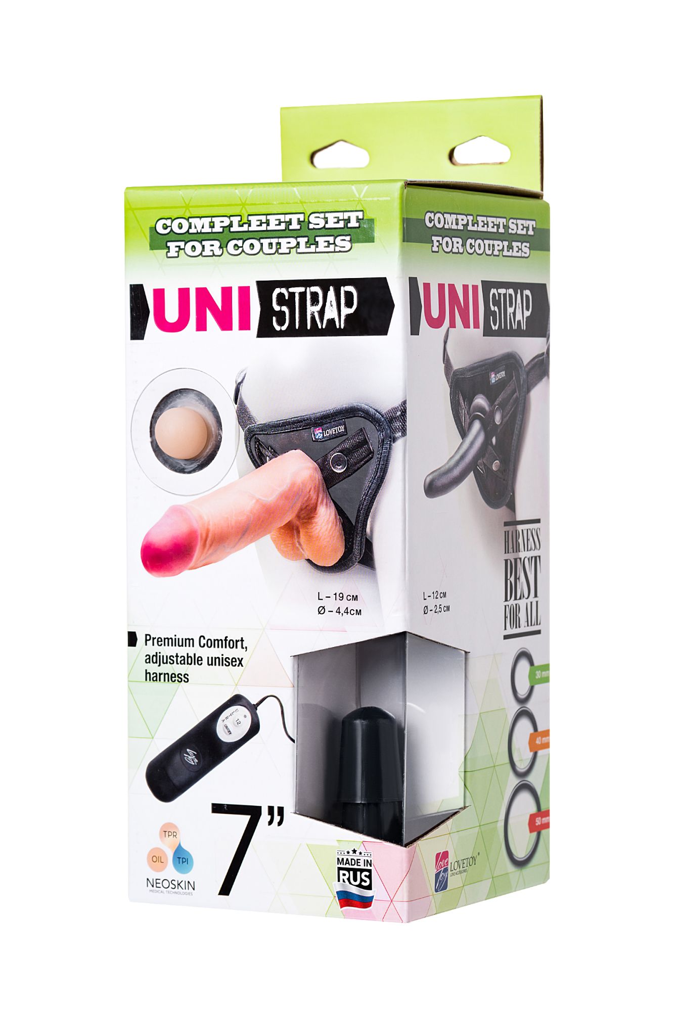 страпон на креплении lovetoy uni strap 7" harness best of all с вибрацией, телесный в Новом Уренгое