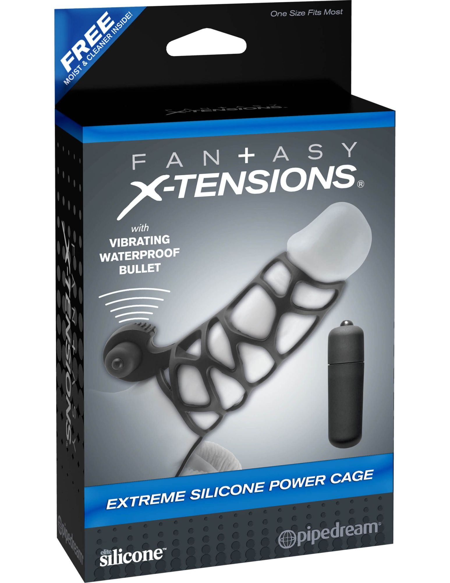 вибронасадка pipedream fantasy x-tensions extreme silicone power cage, чёрная в Новом Уренгое