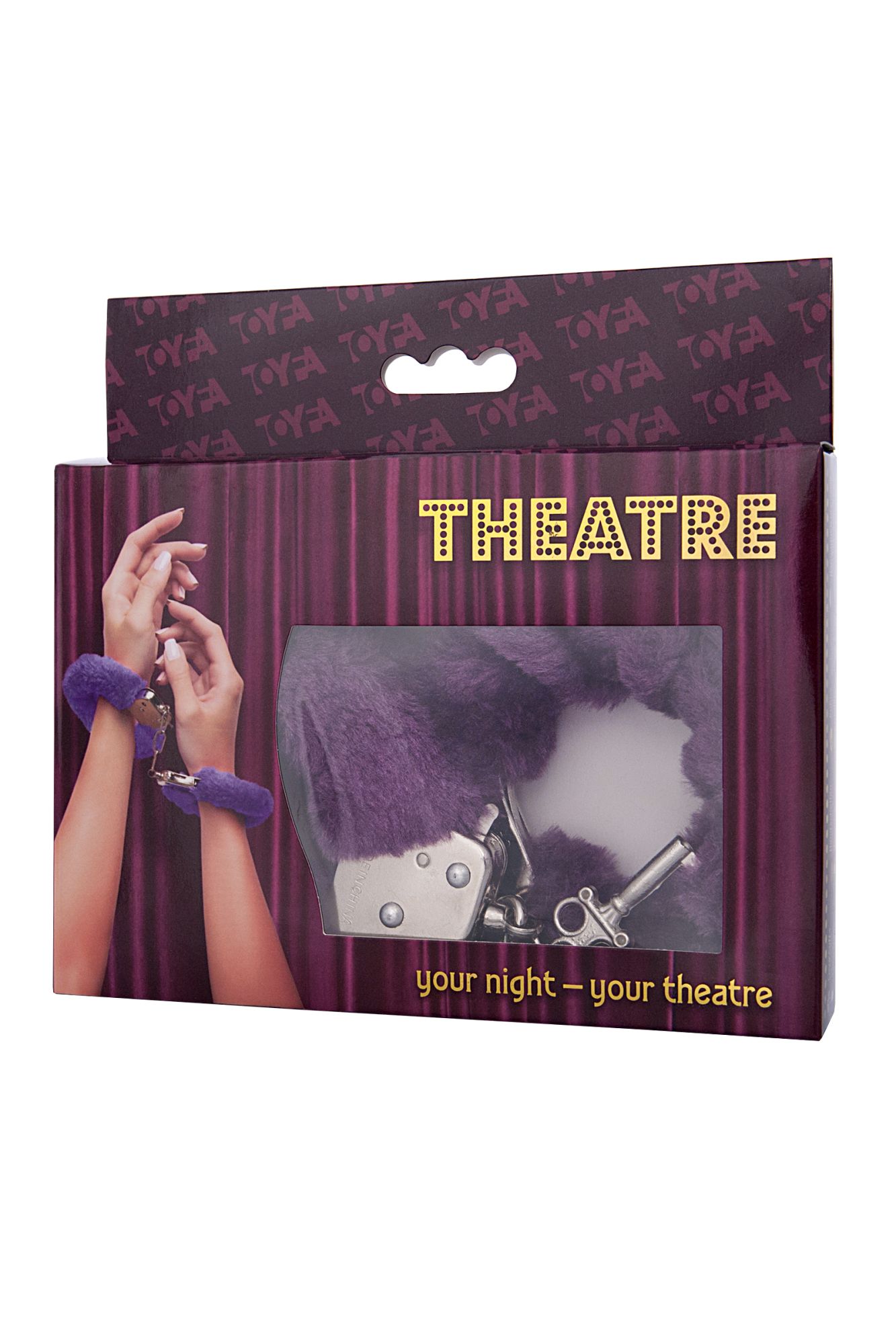 наручники toyfa theatre, меховые, фиолетовые, 28 см. в Новом Уренгое