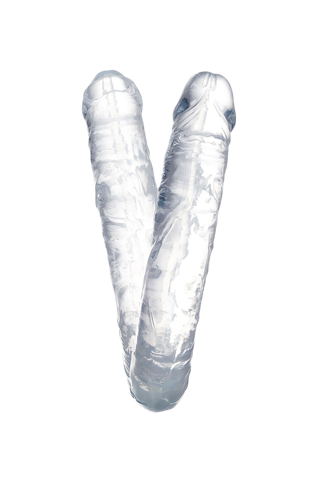 фаллоимитатор двусторонний toyfa double dildo, tpr, прозрачный, 40 см в Новом Уренгое