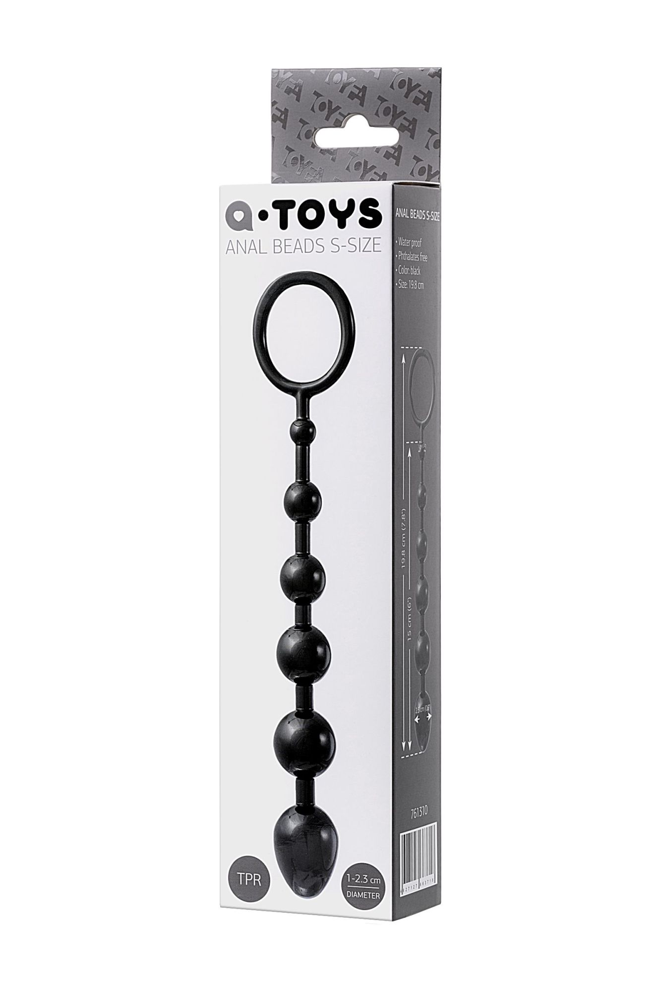 анальная цепочка toyfa a-toys s, tpe, черный, 19,8см в Новом Уренгое