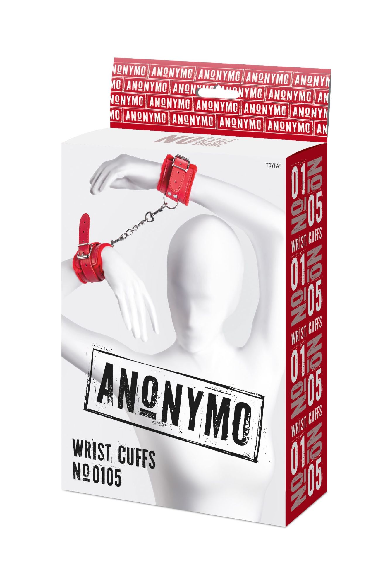наручники anonymo #0105, pu кожа, красные, 27 см в Новом Уренгое