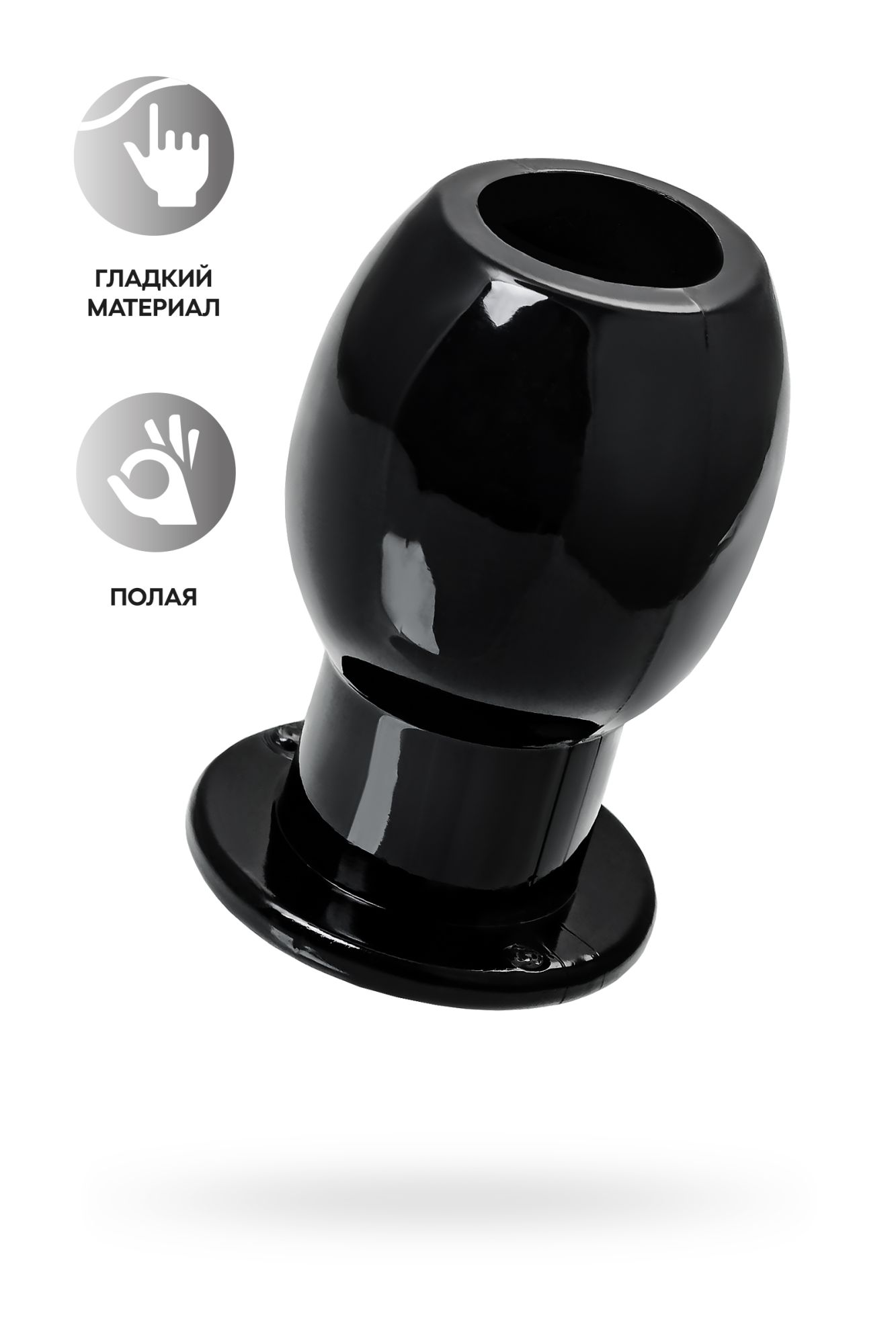 анальная втулка toyfa basic l, tpe, чёрная, 7,5 см в Новом Уренгое