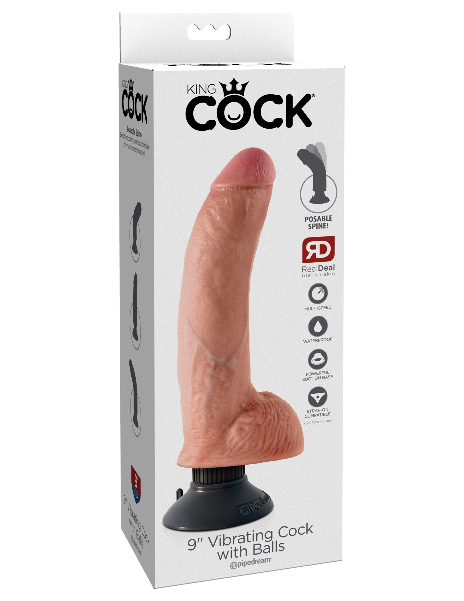 вибратор king cock 9" vibrating cock with balls - flesh pipedream 540921pd в Новом Уренгое