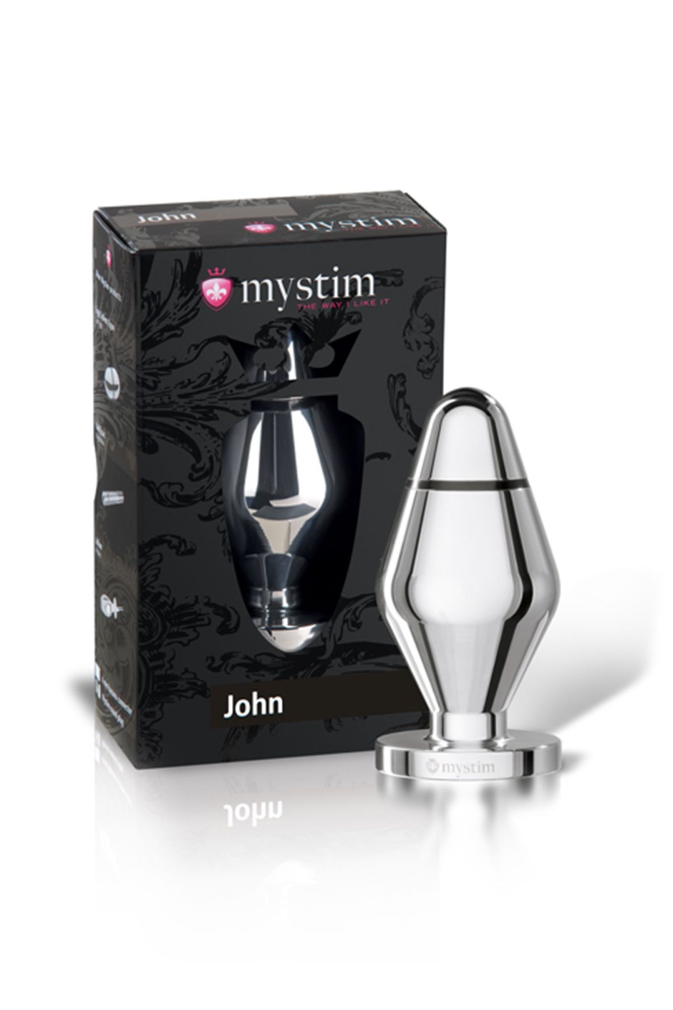 анальная пробка mystim john l, электростимуляция, хирургическая сталь, серебряная, 10,5 см, ø 5 см в Новом Уренгое