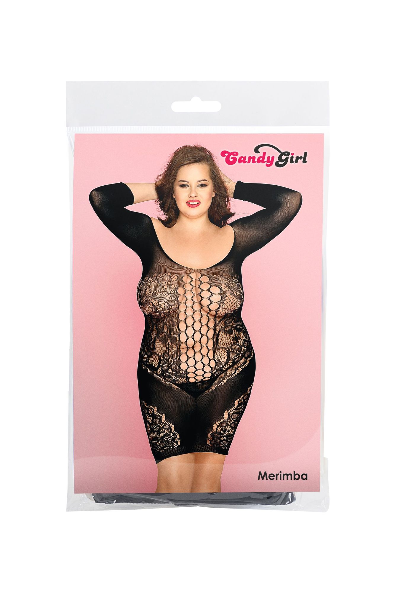 Эротическое платье-сетка и стринги candy girl merimba черные, 2xl в Новом Уренгое