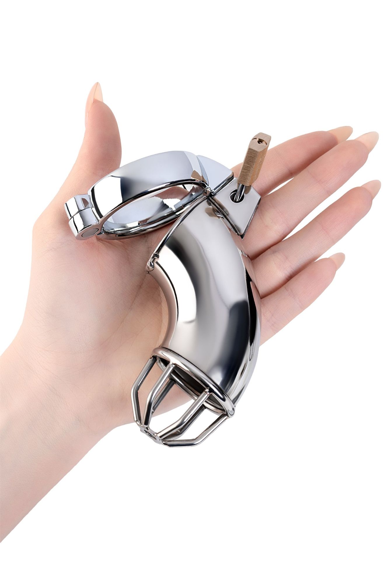 пояс верности мужской toyfa metal с открытой головкой, серебряный, 13 см в Новом Уренгое