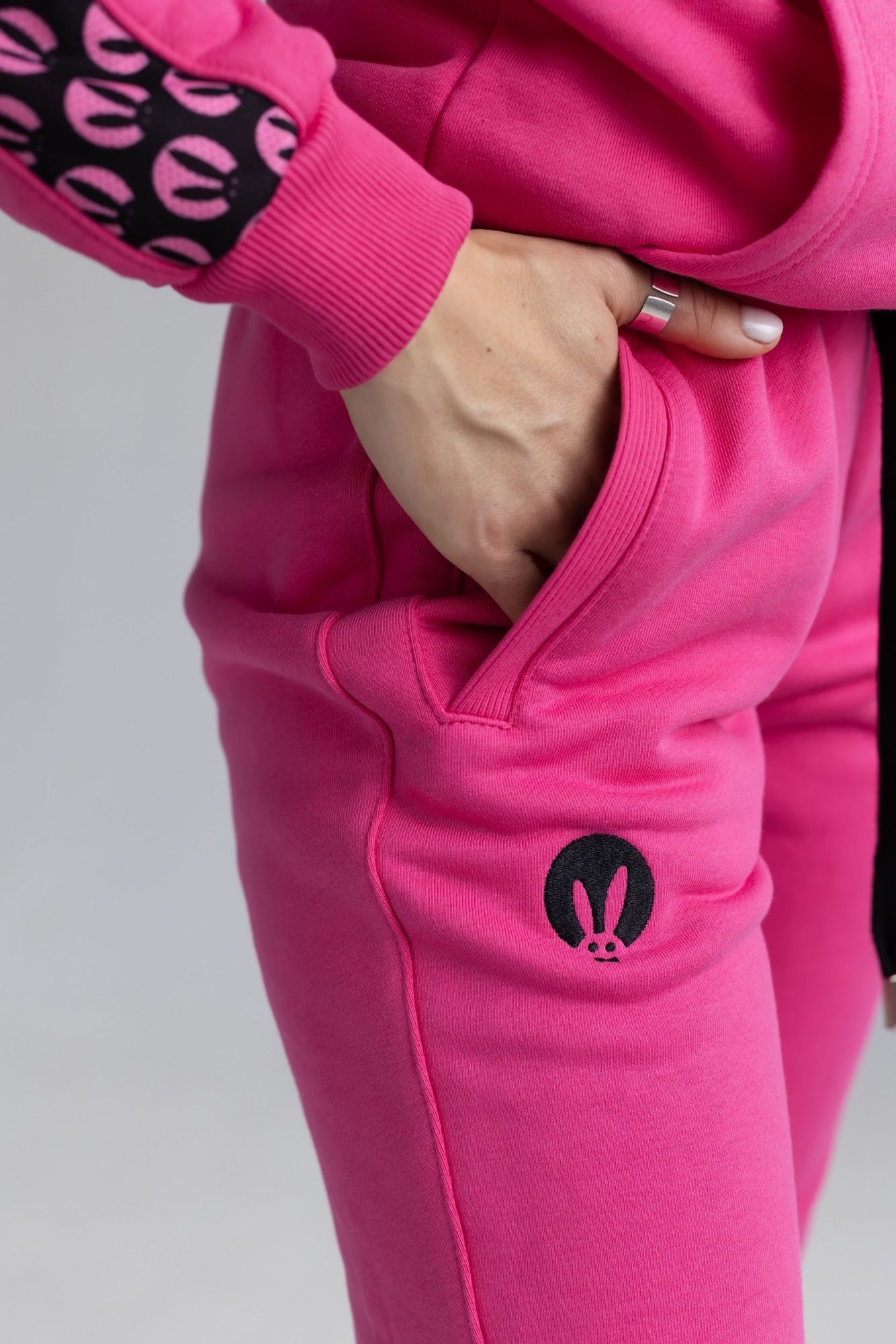 Костюм PinkRabbit из хлопкового футера, фуксия