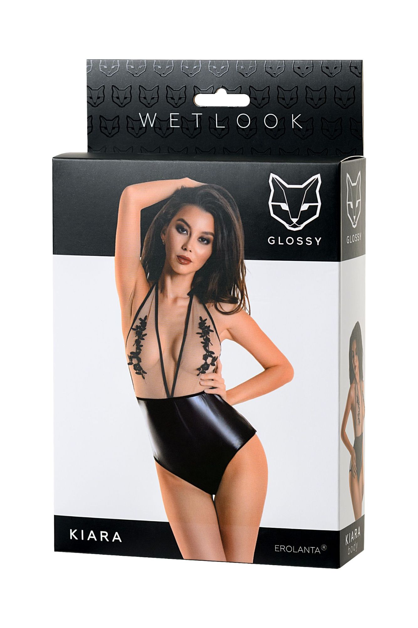 Эротическое боди glossy kiara из материала wetlook, черное, l в Новом Уренгое