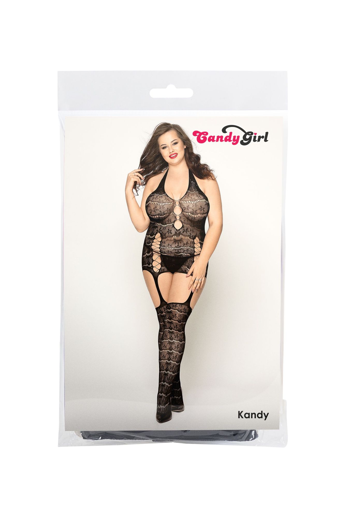 Эротическое костюм-сетка и стринги candy girl kandy черные, 2xl в Новом Уренгое