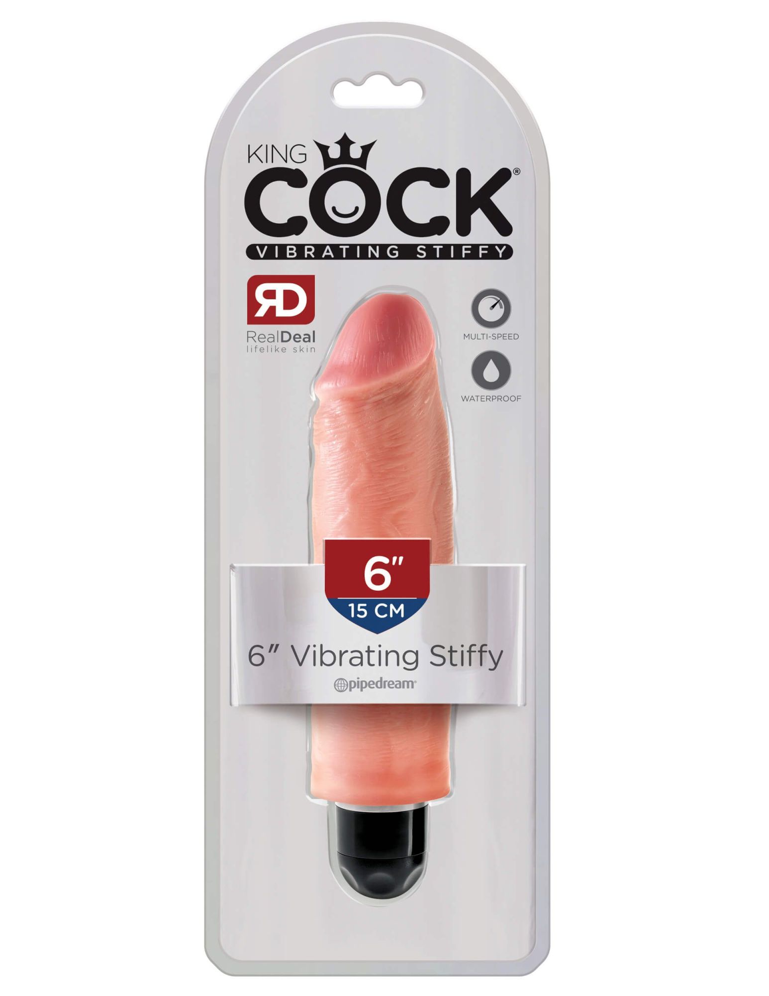 вибратор-реалистик pipedream king cock 6 inch vibrating stiffy, телесный в Новом Уренгое