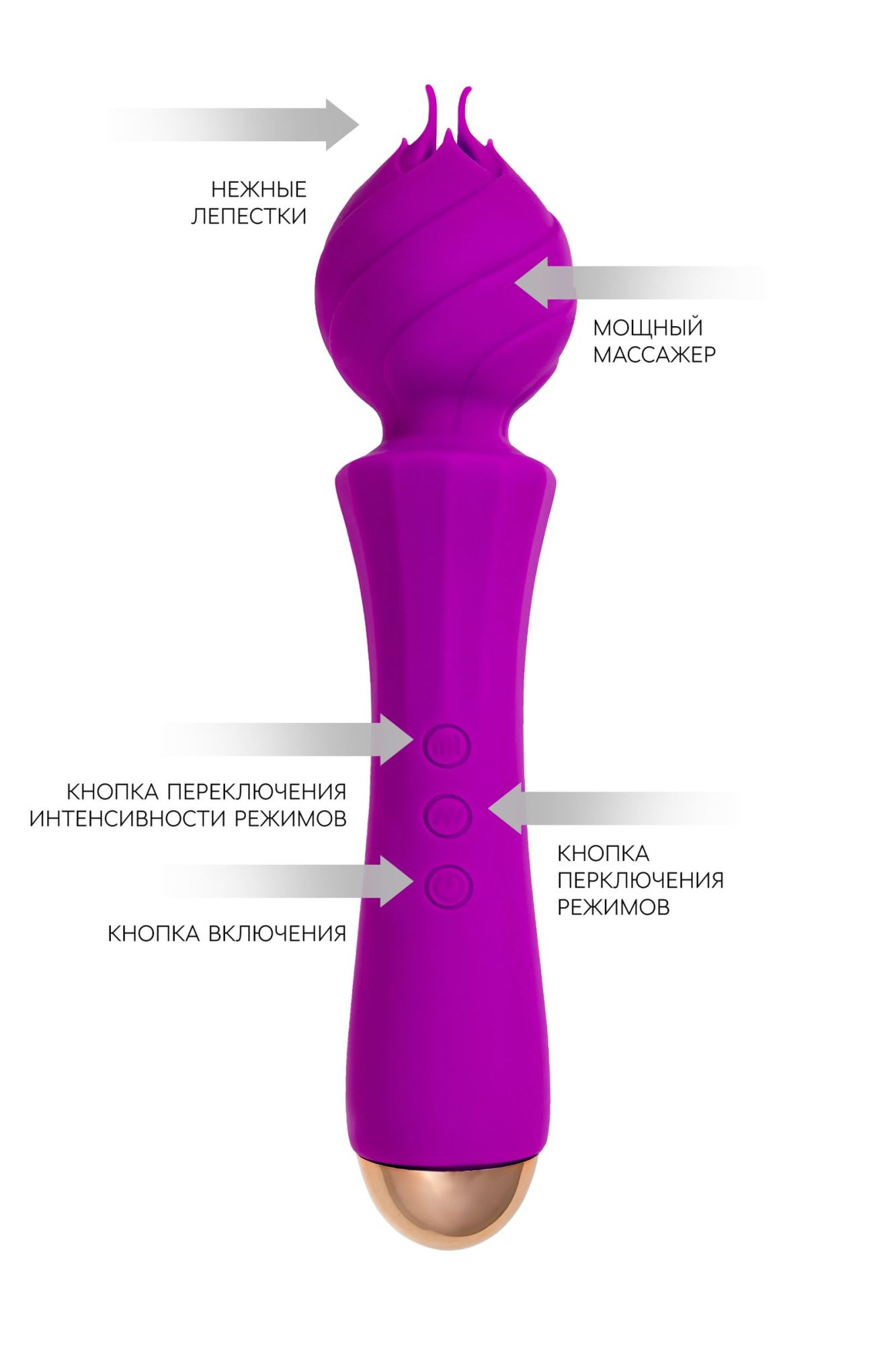 вибратор flovetta by toyfa hyacinth, силикон, фиолетовый, 21,5 см в Новом Уренгое