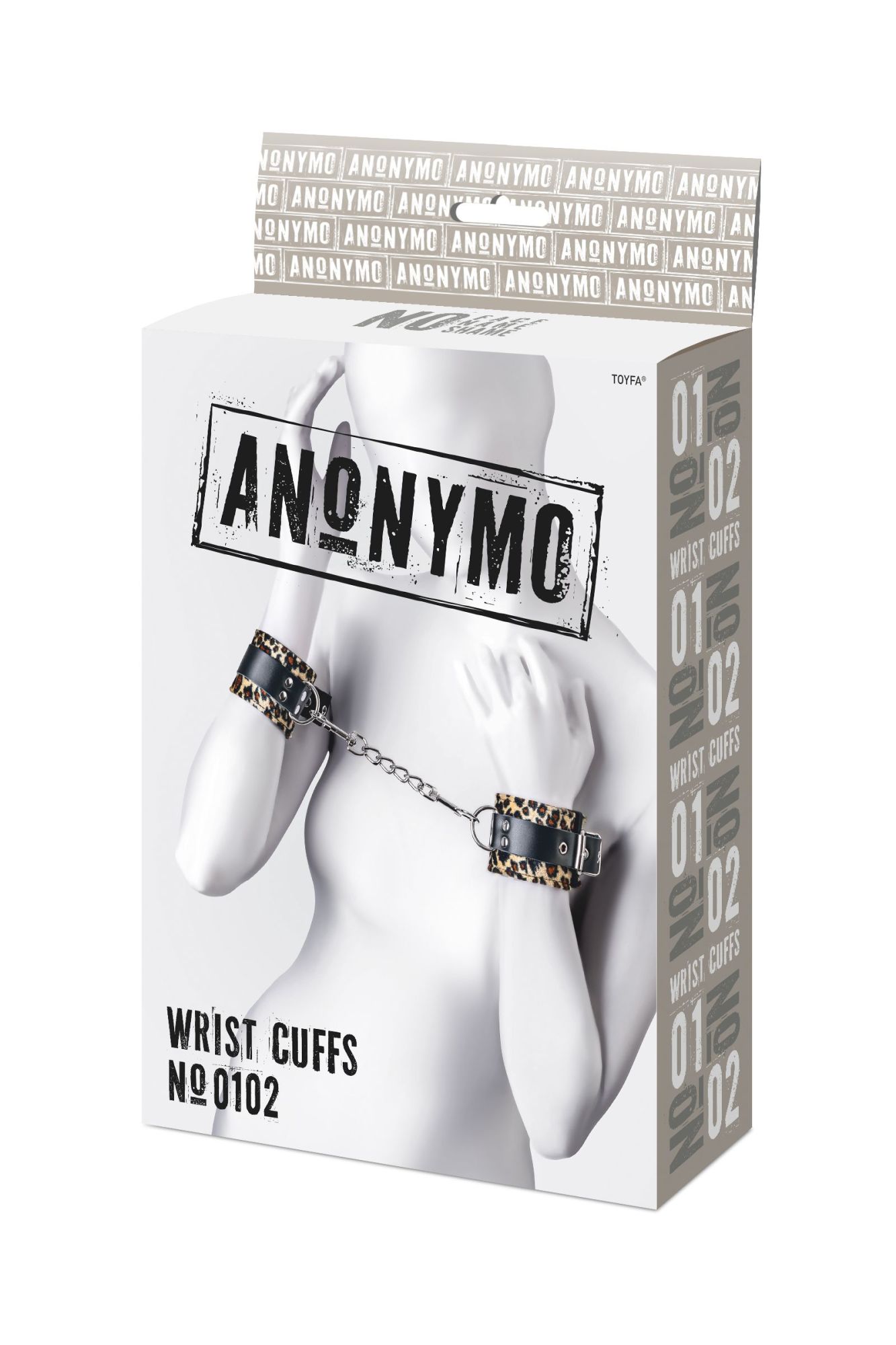 наручники anonymo #0102, pu кожа, принт, 19,5 см в Новом Уренгое