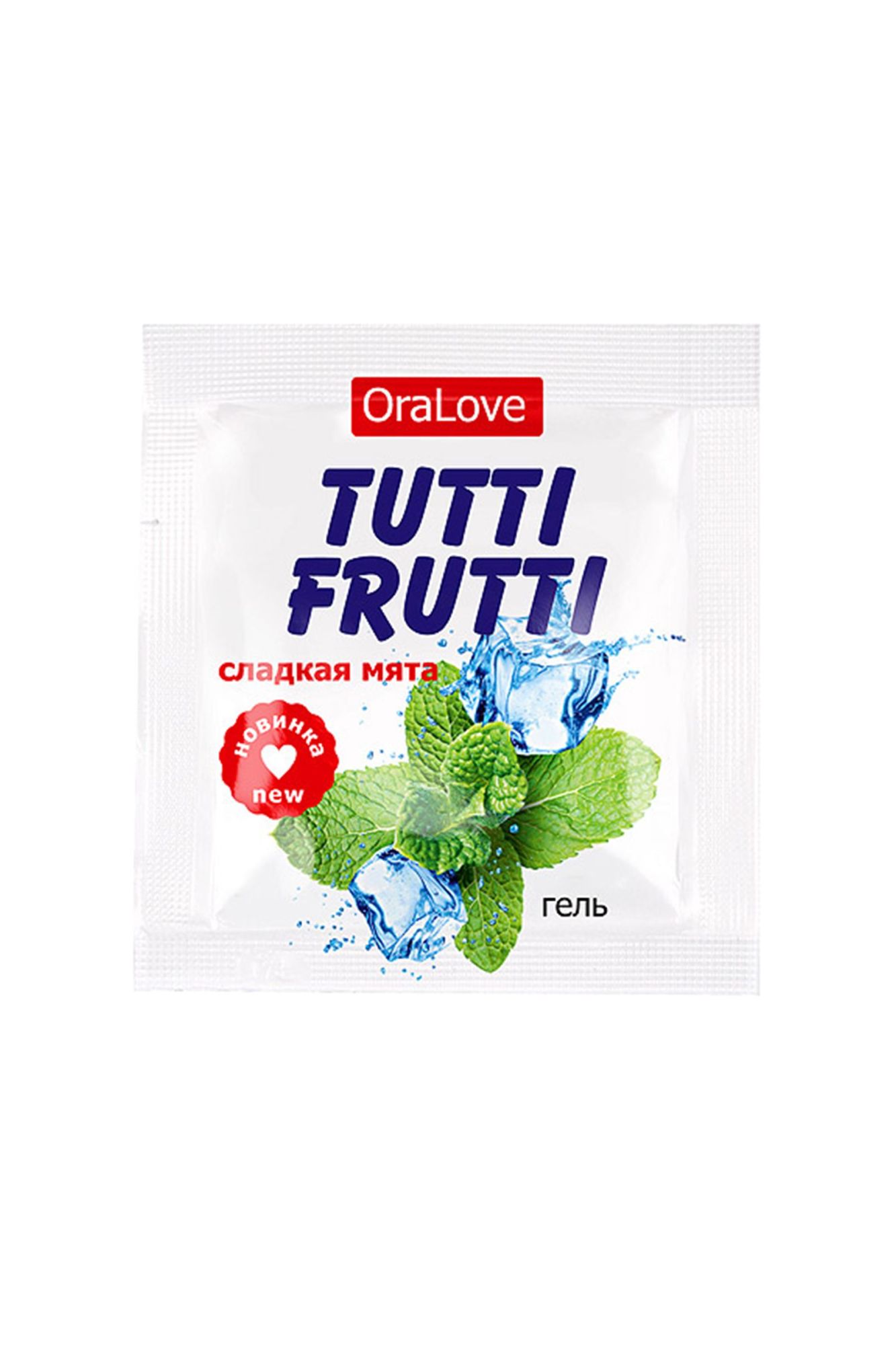 съедобная гель-смазка tutti-frutti для орального секса со вкусом сладкой мяты 4г по 20 шт в упаковке в Новом Уренгое