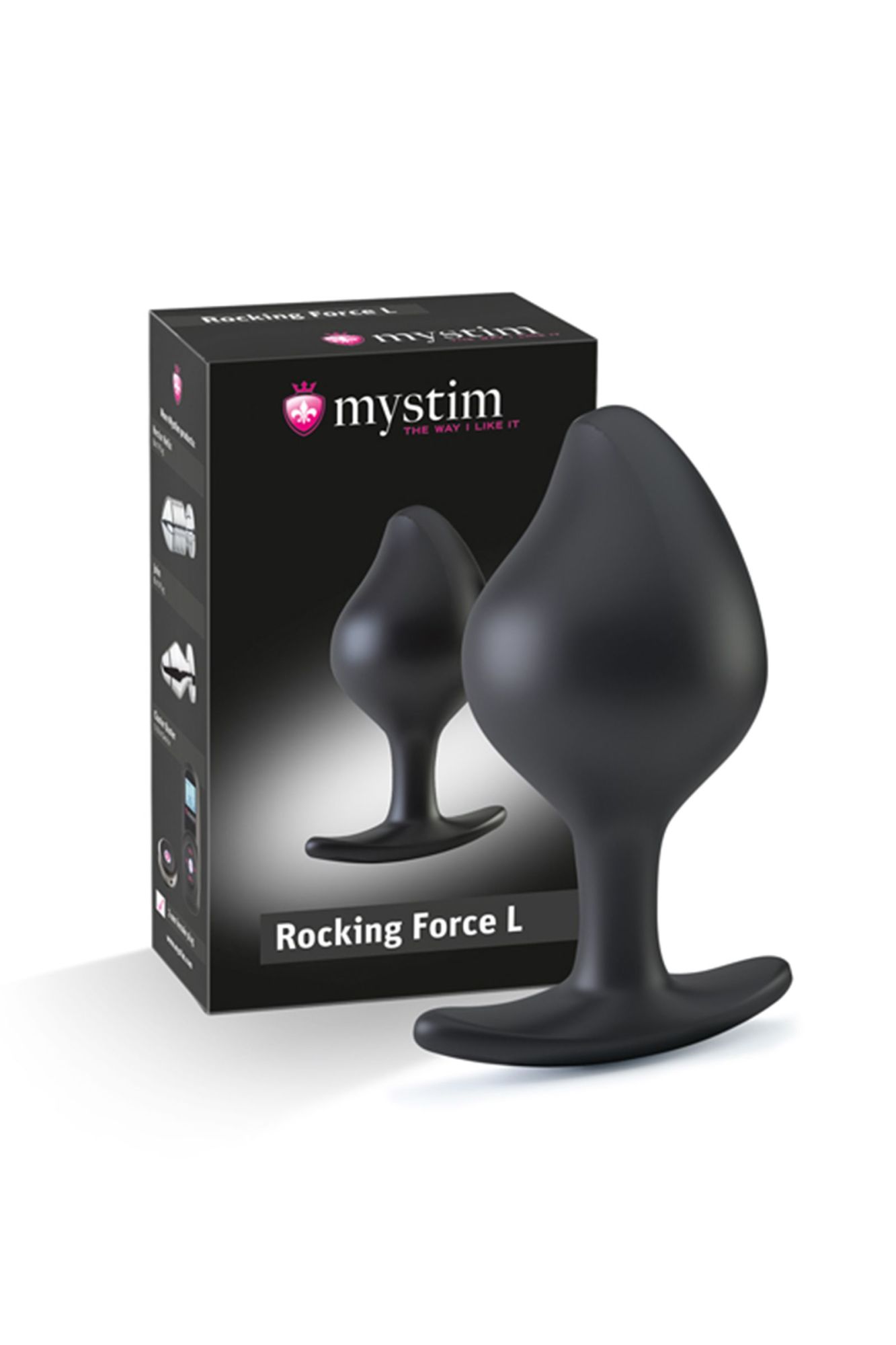 анальная пробка mystimrocking force l, электростимуляция, силикон, черная, ø 4,7 см в Новом Уренгое