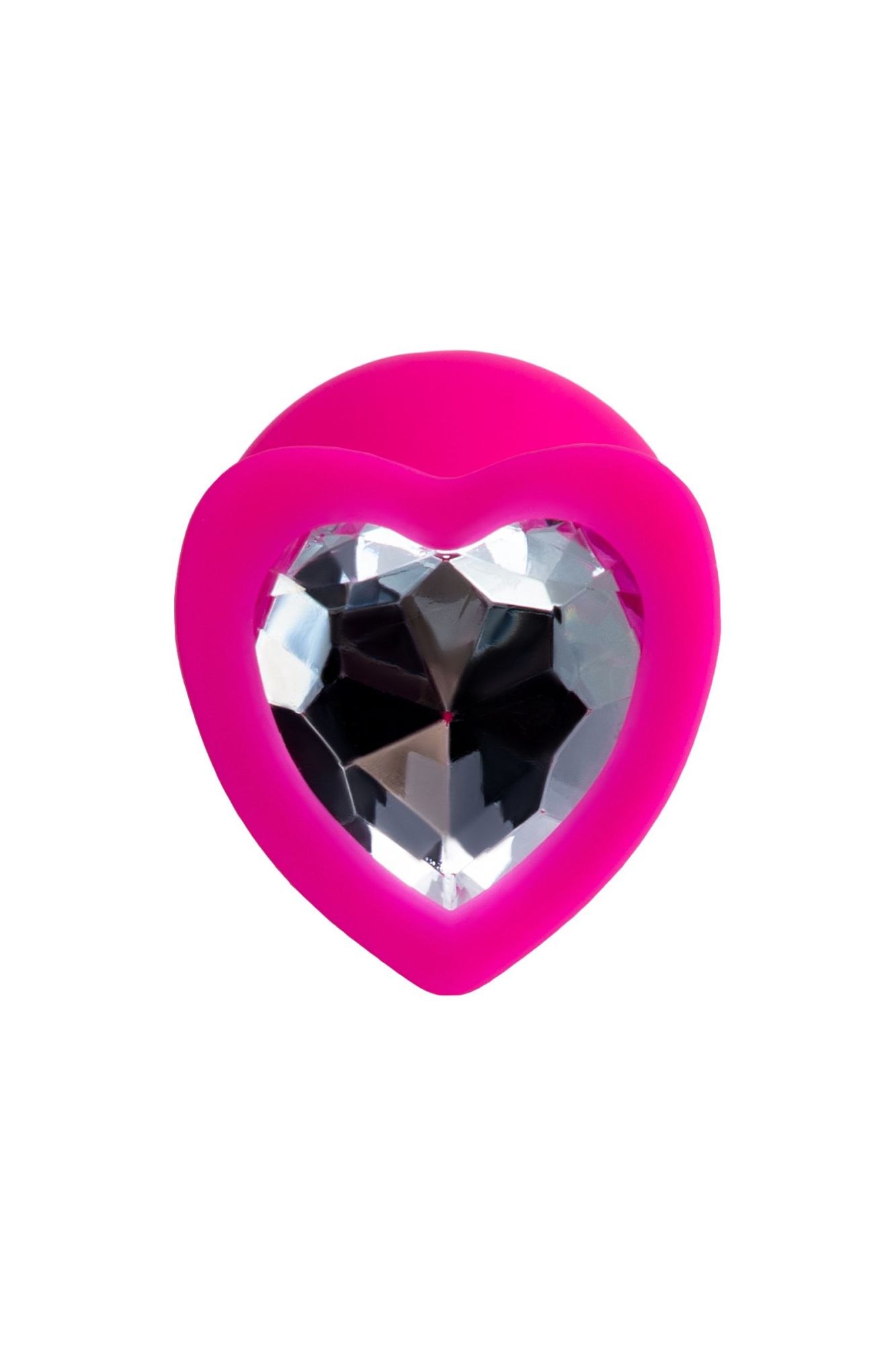 анальная втулка todo by toyfa diamond heart, силикон, розовая, 8 см, ø 3 см в Новом Уренгое
