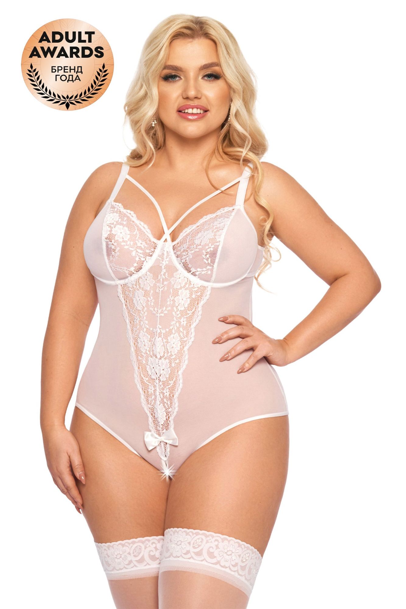 Эротическое боди softline collection amanda, белый, xxl в Новом Уренгое