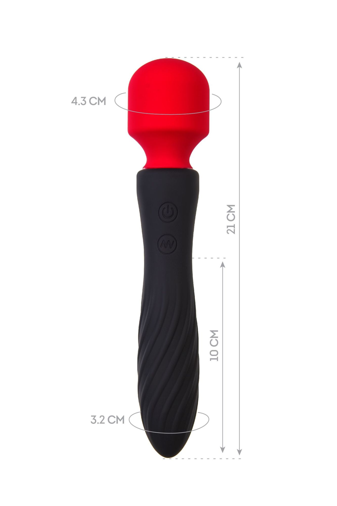 двусторонний вибромассажер black&red by toyfa, силикон, черный, 21 см в Новом Уренгое