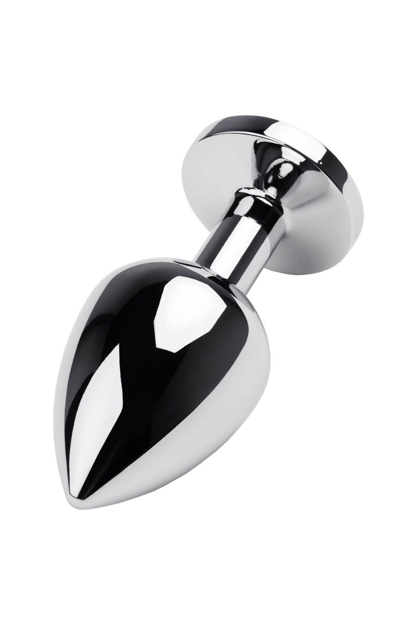 анальная втулка metal by toyfa, металл, серебряная, с чёрным кристаллом, 8 см, ø 3,4 см, 85 г в Новом Уренгое