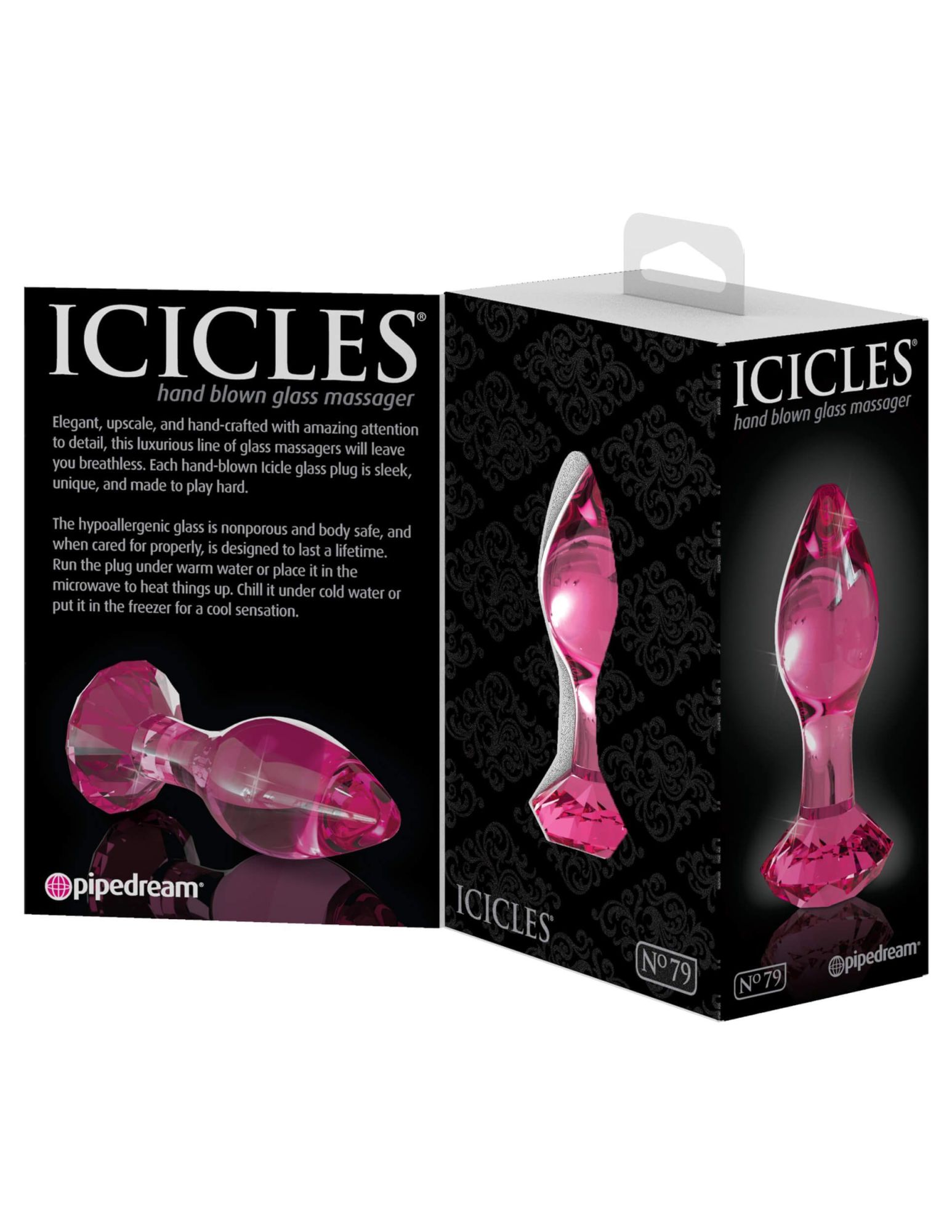 анальная пробка стеклянная pipedream icicles no 79, розовая в Новом Уренгое