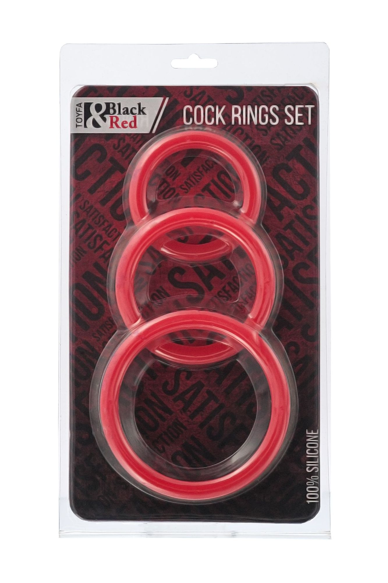 набор эрекционных колец black & red toyfa, силикон, красный в Новом Уренгое